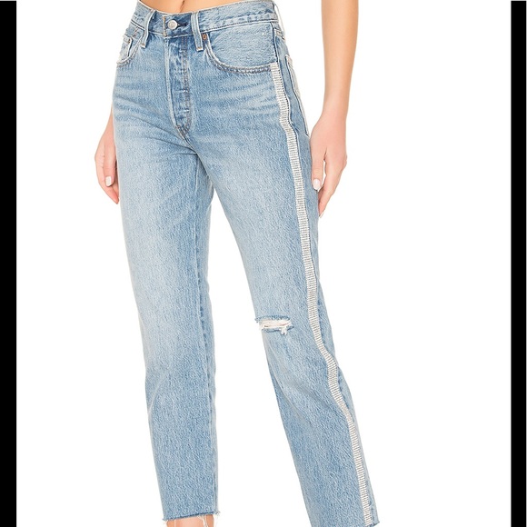 Levi's Denim - 501 Crop Straight Jeans Diamond In The Rough
